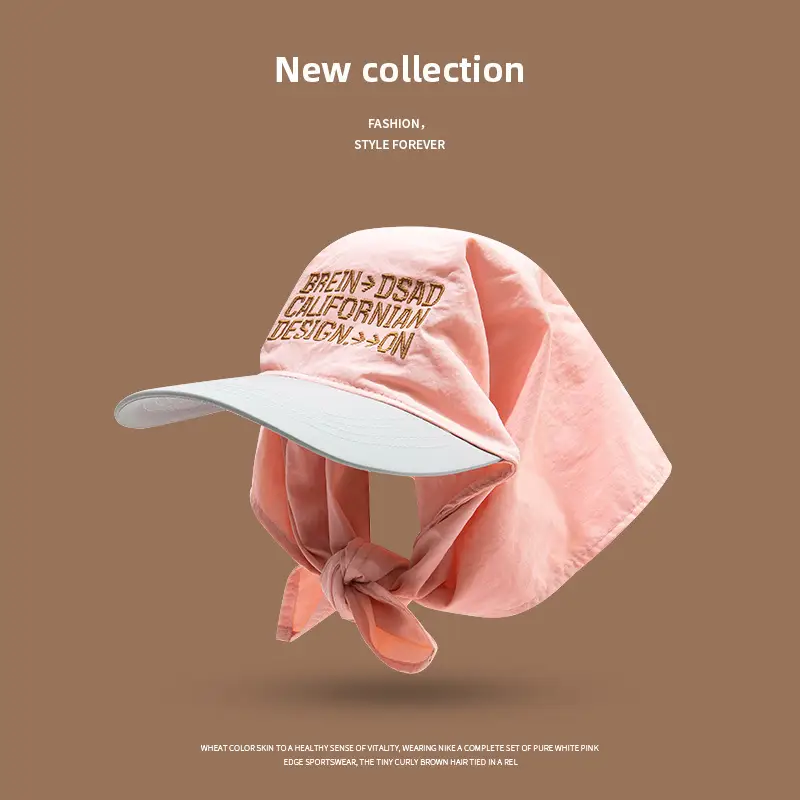 Women Cross-Border Sun Hat with Embroidered Lace-Up Turban - Image 4