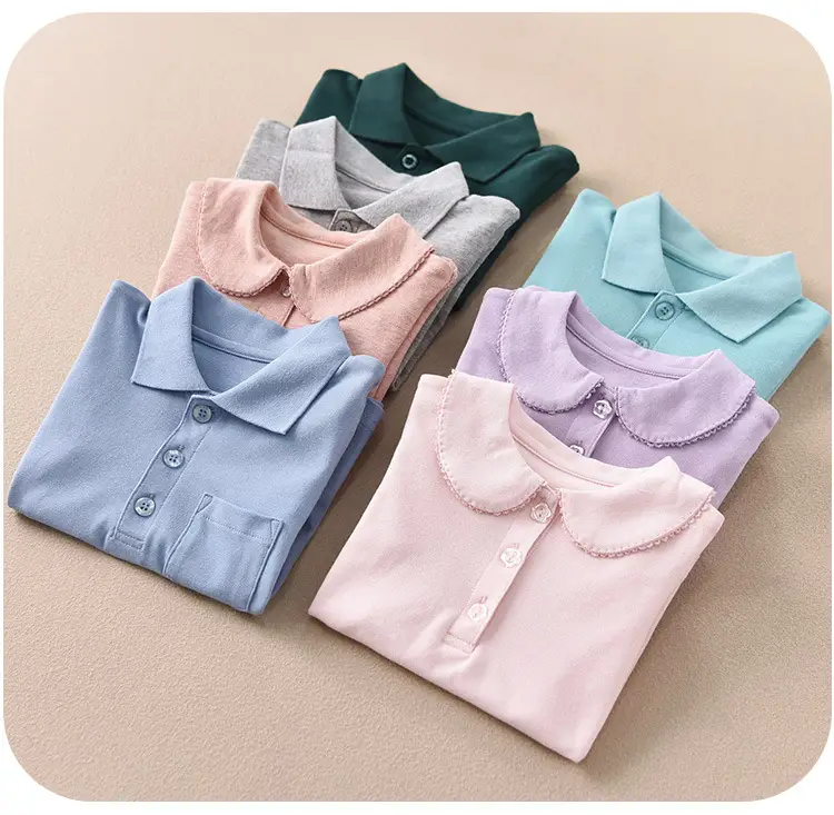 Pink 3% Cotton Boys Short Sleeve Polo Shirt — feature 12