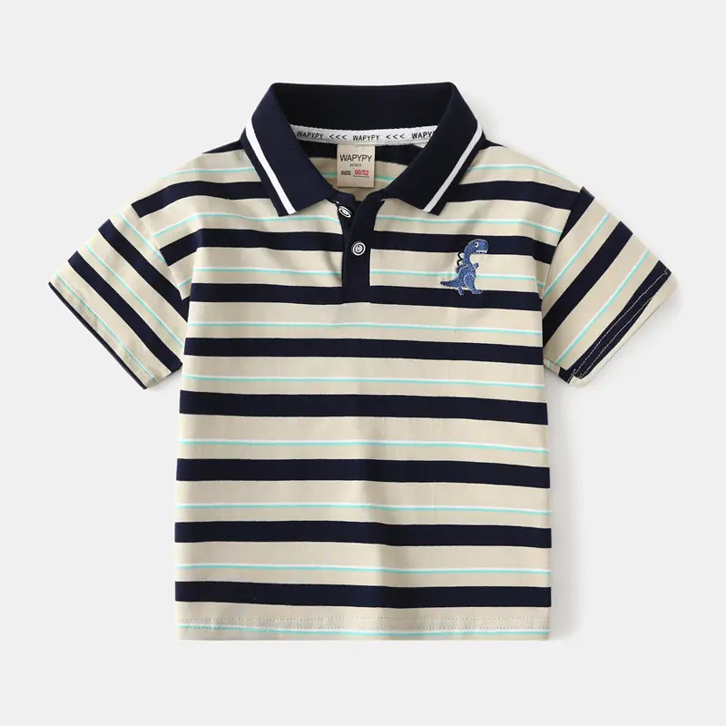 Kids Striped Polo Shirt Baby T-Shirt 2026 Summer - Image 2