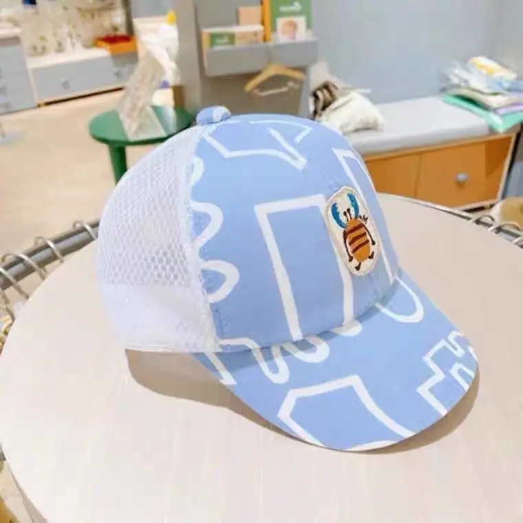 Blue Mesh Peaked Cap Sun Hat for Boys Summer - Image 2
