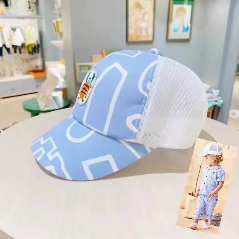 Blue Mesh Peaked Cap Sun Hat for Boys Summer - Image 3