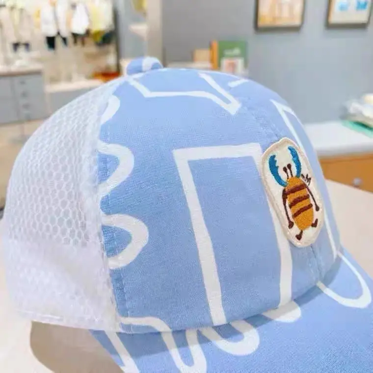 Blue Mesh Peaked Cap Sun Hat for Boys Summer - Image 5