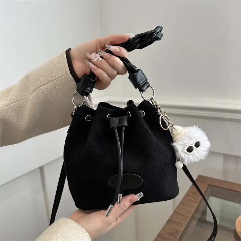 Pink Korean Style Drawstring Shoulder Bag 2024 - Image 10