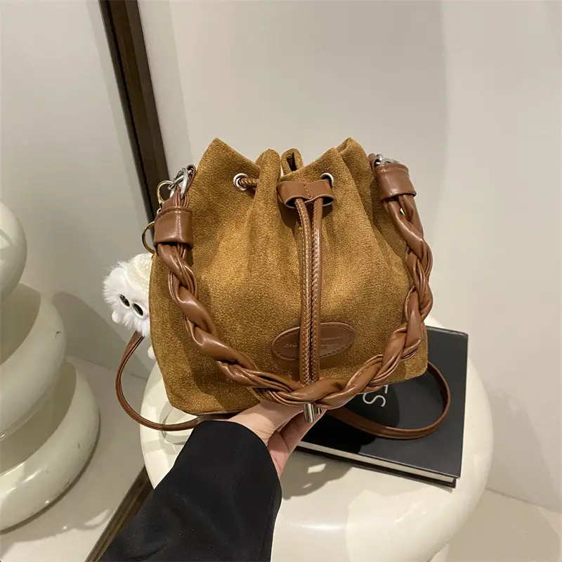 Pink Korean Style Drawstring Shoulder Bag 2024 - Image 12