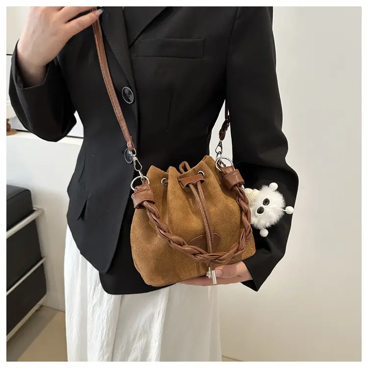Pink Korean Style Drawstring Shoulder Bag 2024 — feature 14