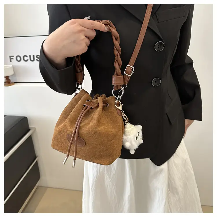 Pink Korean Style Drawstring Shoulder Bag 2024 — feature 15