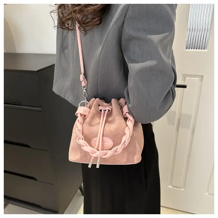 Pink Korean Style Drawstring Shoulder Bag 2024 — feature 18