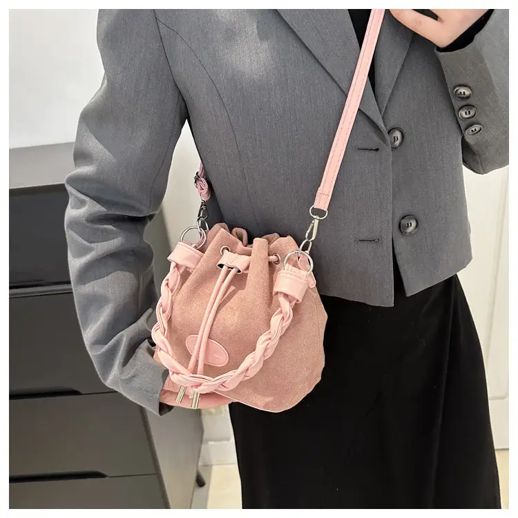 Pink Korean Style Drawstring Shoulder Bag 2024 — feature 19