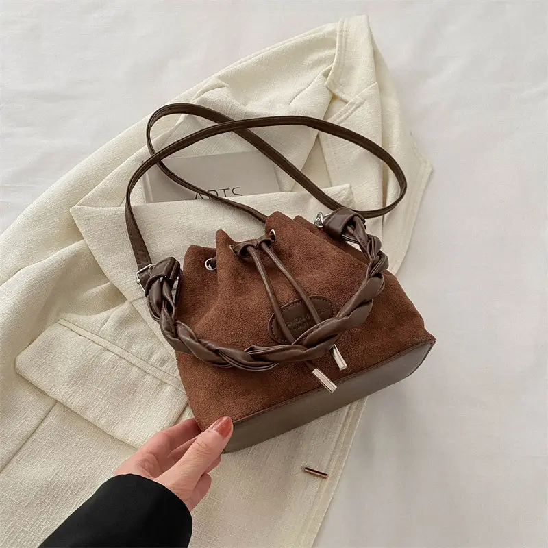 Pink Korean Style Drawstring Shoulder Bag 2024 - Image 3