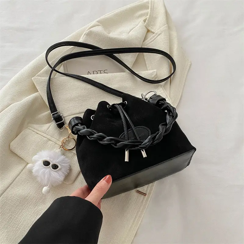 Pink Korean Style Drawstring Shoulder Bag 2024 - Image 6