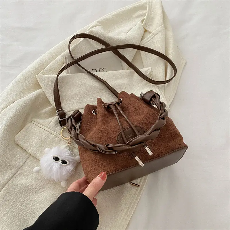 Pink Korean Style Drawstring Shoulder Bag 2024 - Image 7