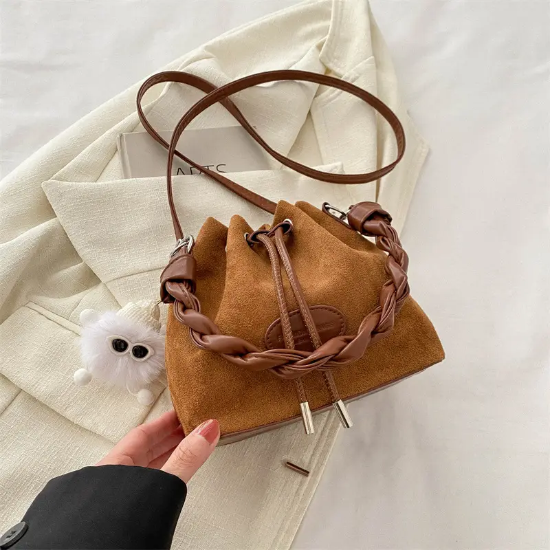 Pink Korean Style Drawstring Shoulder Bag 2024 - Image 8
