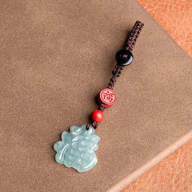 Natural Jade Blue Water Blessing Pendant for Men - Image 4