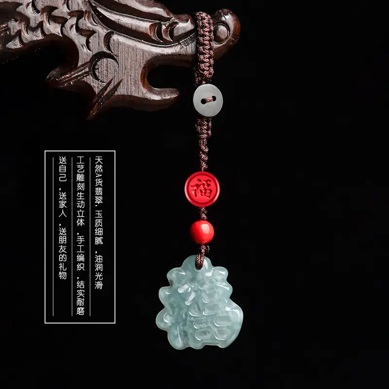 Natural Jade Blue Water Blessing Pendant for Men - Image 5