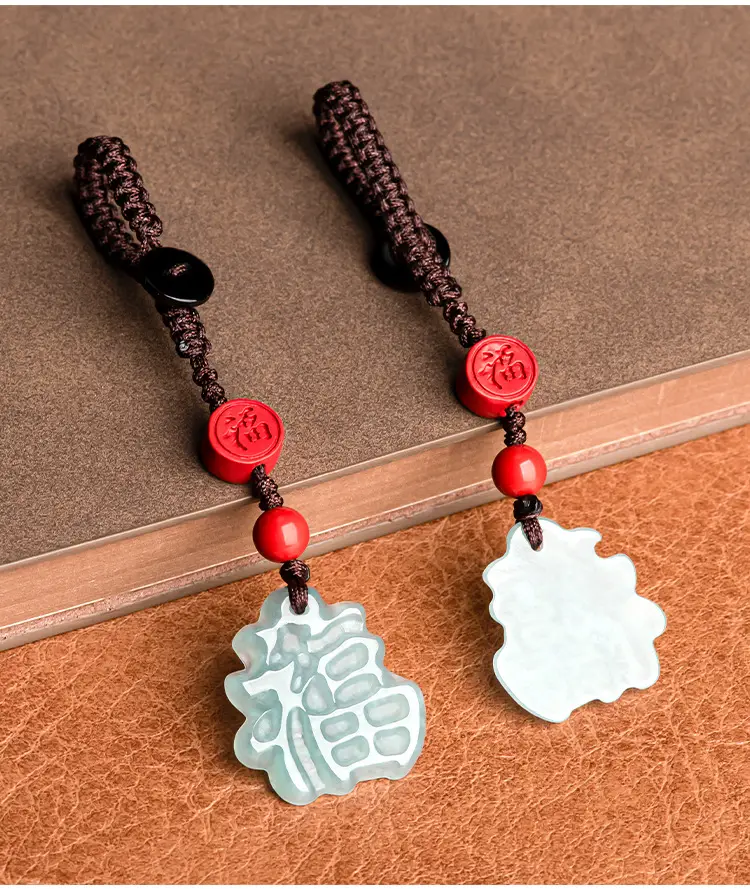 Natural Jade Blue Water Blessing Pendant for Men — feature 12