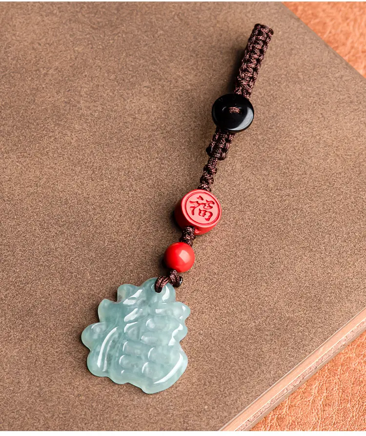 Natural Jade Blue Water Blessing Pendant for Men — feature 13