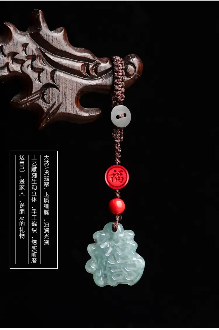Natural Jade Blue Water Blessing Pendant for Men — feature 3
