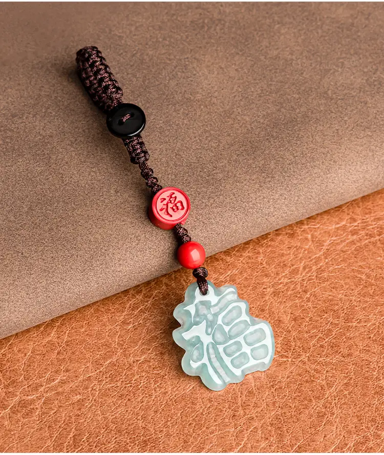 Natural Jade Blue Water Blessing Pendant for Men — feature 9