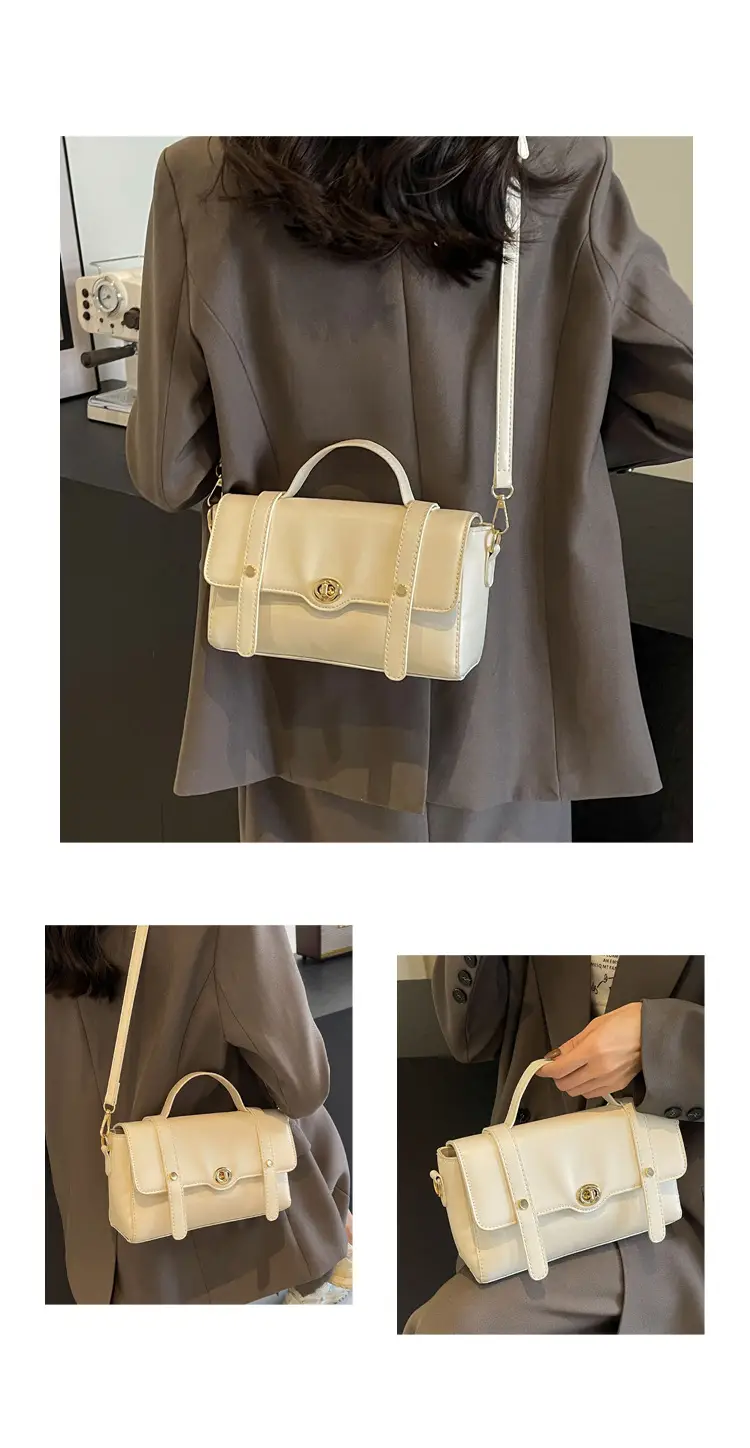 Black Leather Retro Niche Shoulder Crossbody Bag for Women — feature 11