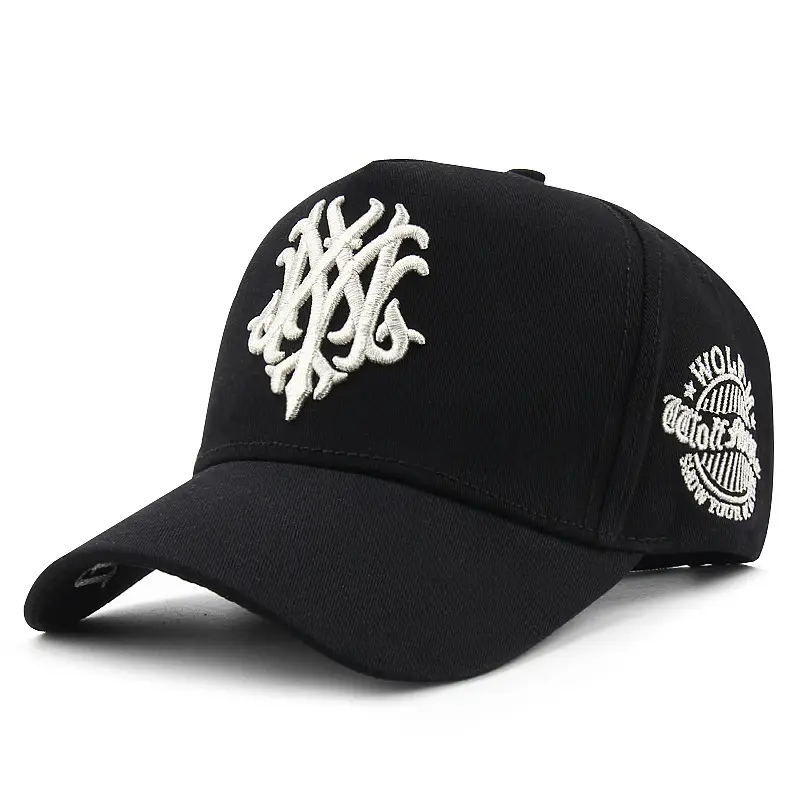 Men Embroidered Black Skull Cap with White Design - Image 9