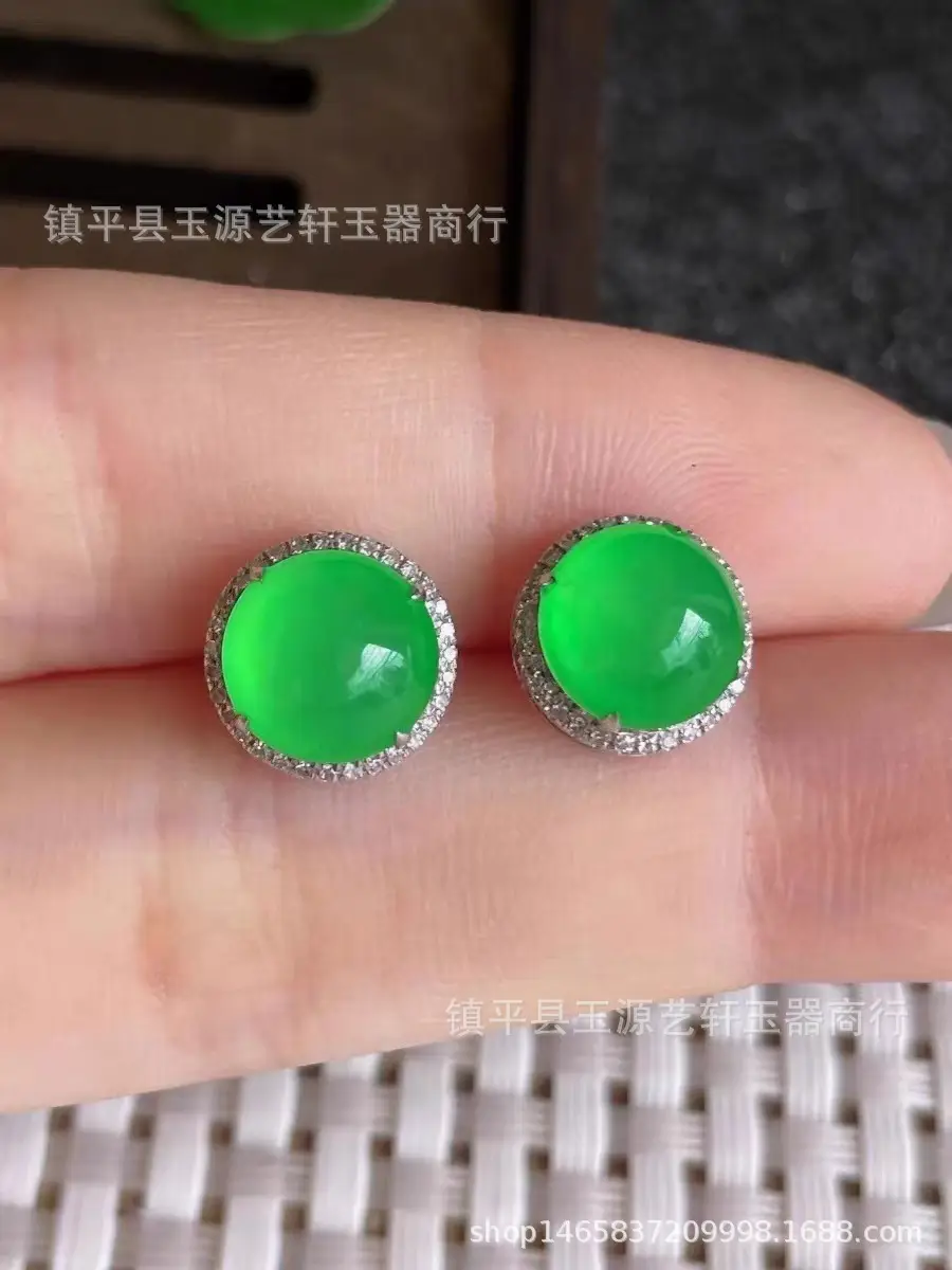 Green Natural Chalcedony Earrings Silver Plated Gold Plated - Image 6