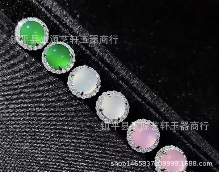 Green Natural Chalcedony Earrings Silver Plated Gold Plated - Image 7