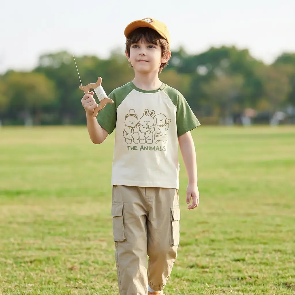 Cartoon Print Raglan T-Shirt for Boys Girls Summer - Image 4