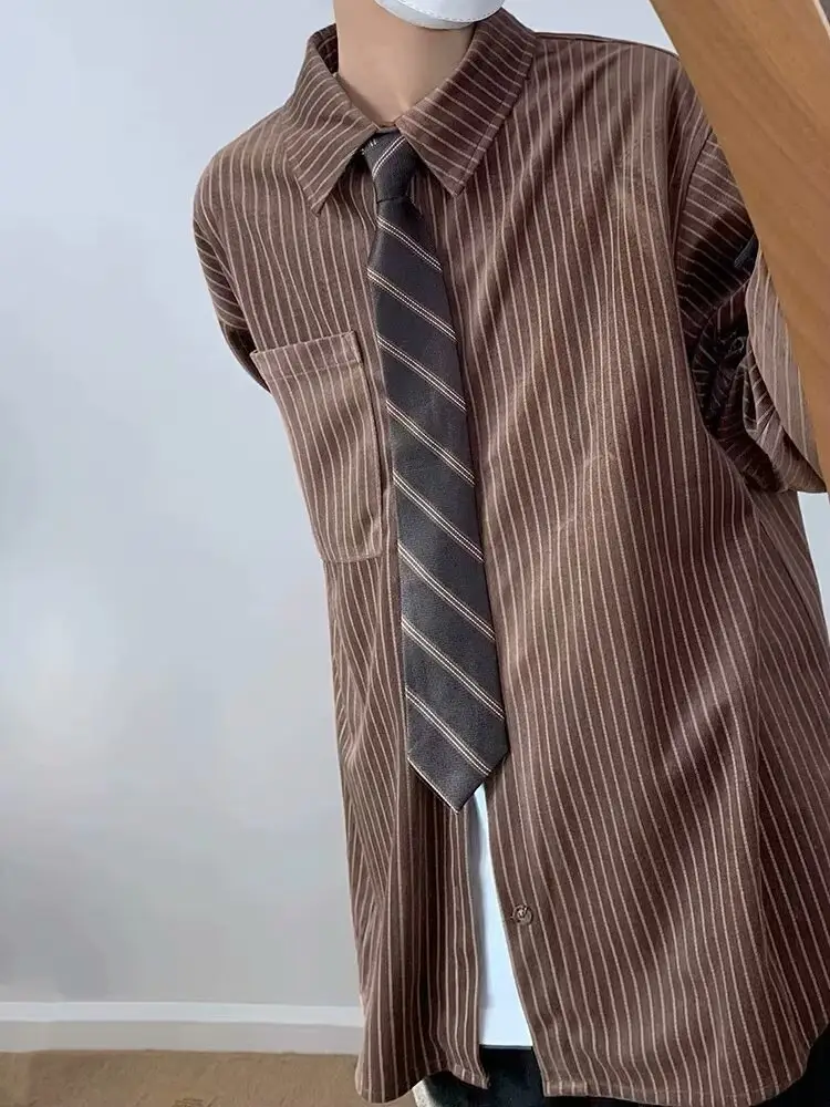 Japanese Retro Striped Long Sleeve Shirt for Boys Girls College - Image 12
