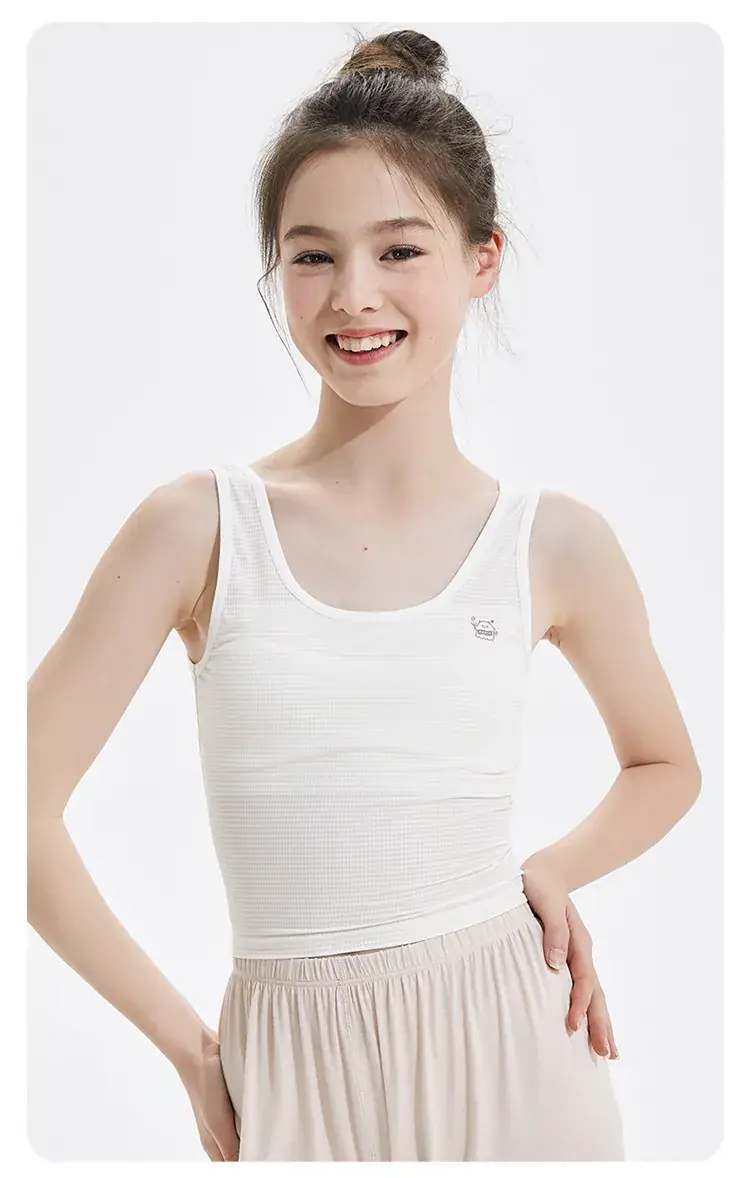 White Traceless Cotton Vest for Girls 8-12 Years — feature 23