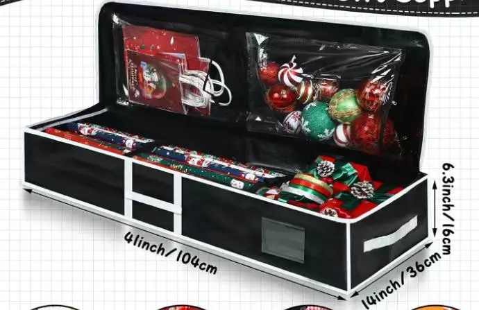 Red Non-Woven Christmas Storage Box 64x64x10cm — feature 10