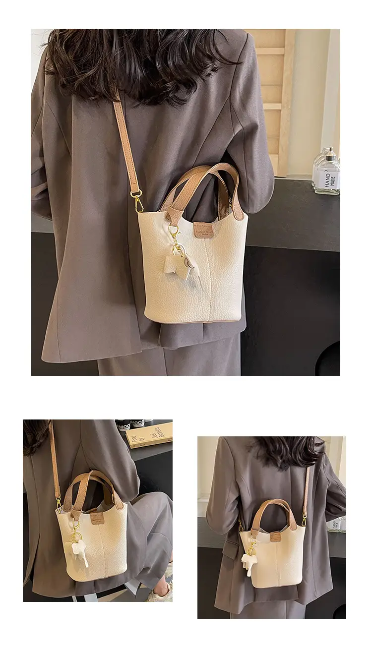 Small Brown Leather Shoulder Bag with Tumbler Holder — feature 11