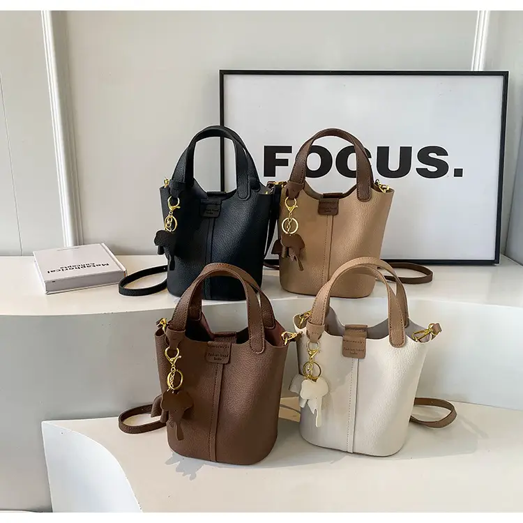 Small Brown Leather Shoulder Bag with Tumbler Holder — feature 13