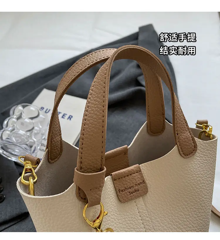 Small Brown Leather Shoulder Bag with Tumbler Holder — feature 6
