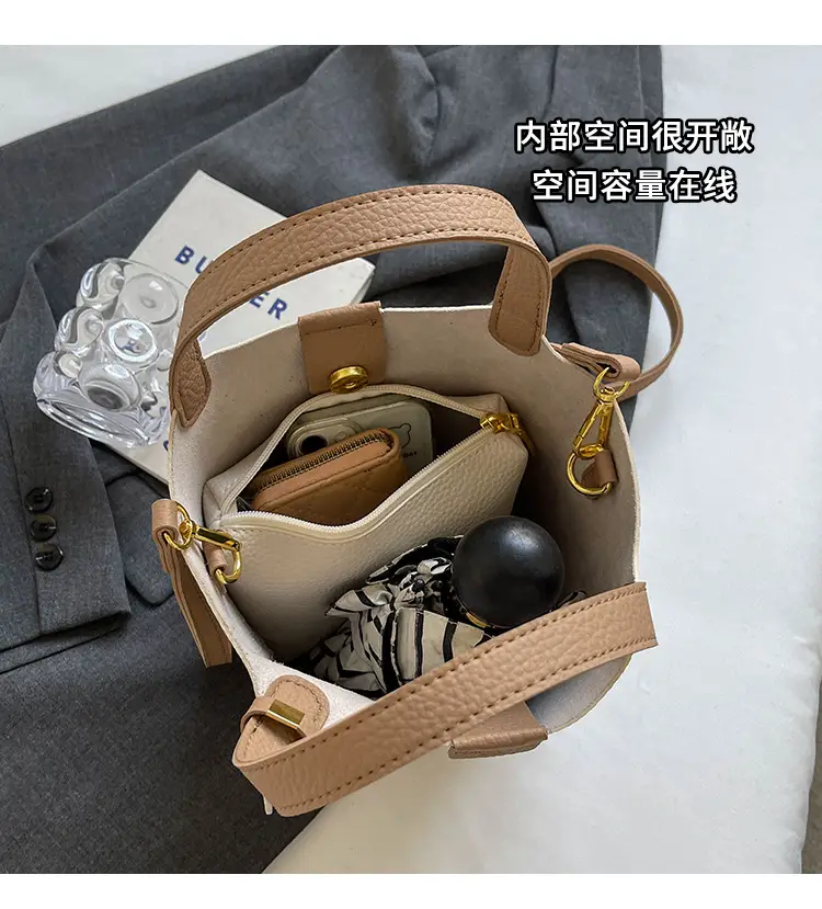 Small Brown Leather Shoulder Bag with Tumbler Holder — feature 7