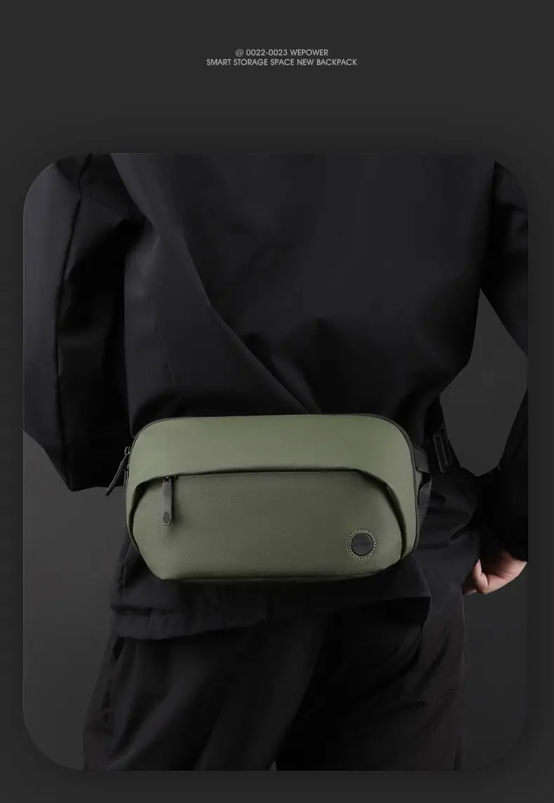 Men's Green Phone Waist Bag Large Capacity — feature 14