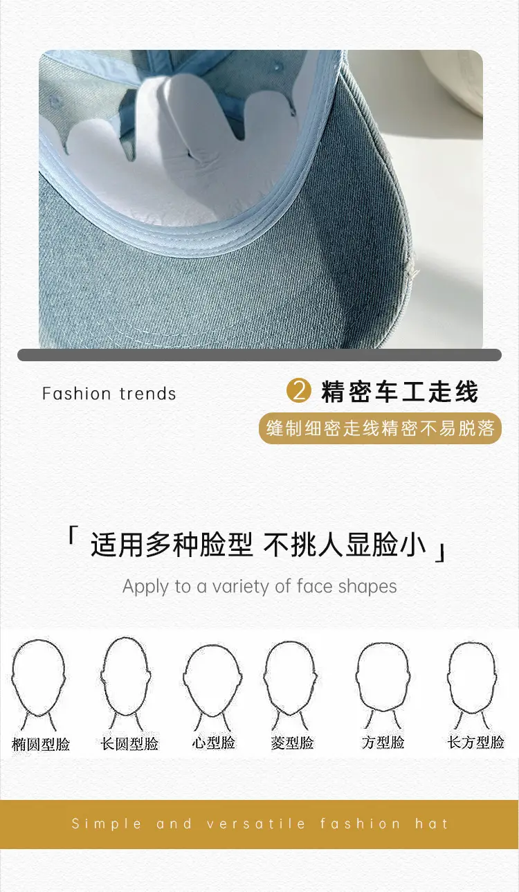 Spring Summer Embroidered Denim Cap Heart Design — feature 23