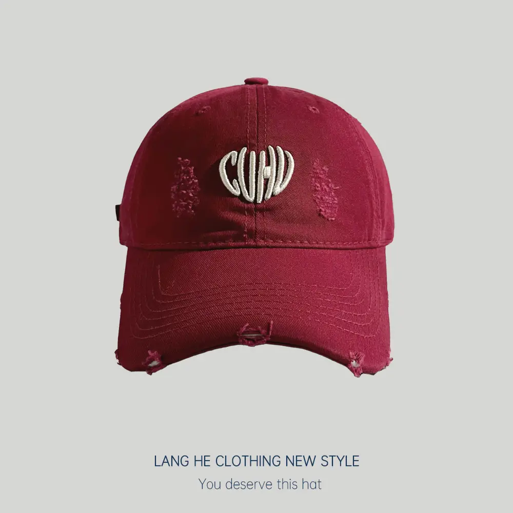 Spring Summer Embroidered Denim Cap Heart Design - Image 4