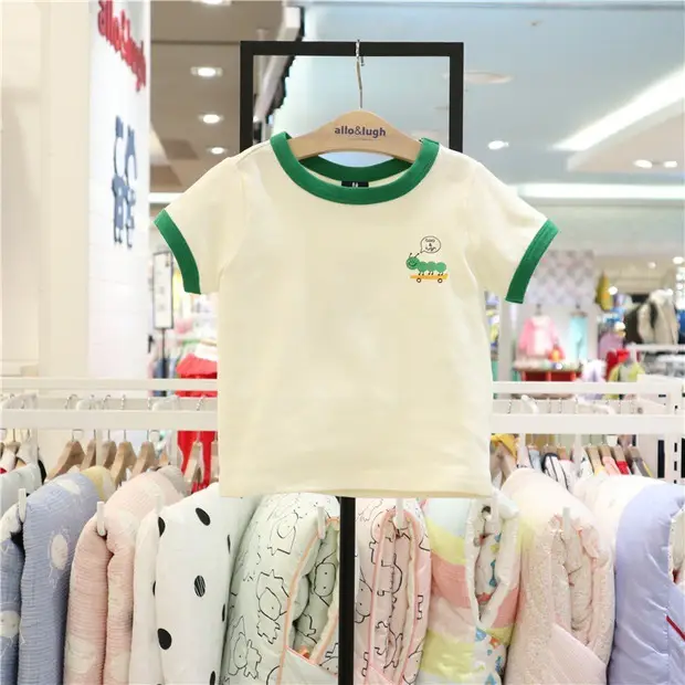 Korean Style Boys Cotton Shorts Set Yellow