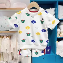 Korean Style Boys Cotton Shorts Set Yellow — feature 1
