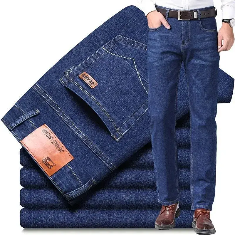 Men's New Stretch Jeans All-Match Straight Work Pants - Image 11