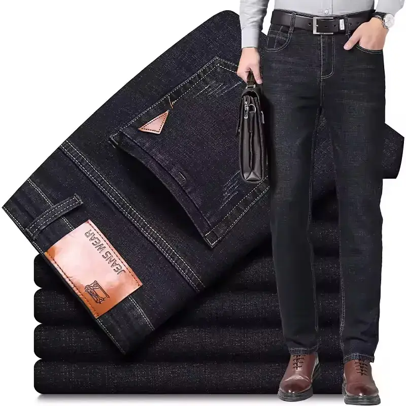 Men's New Stretch Jeans All-Match Straight Work Pants - Image 12
