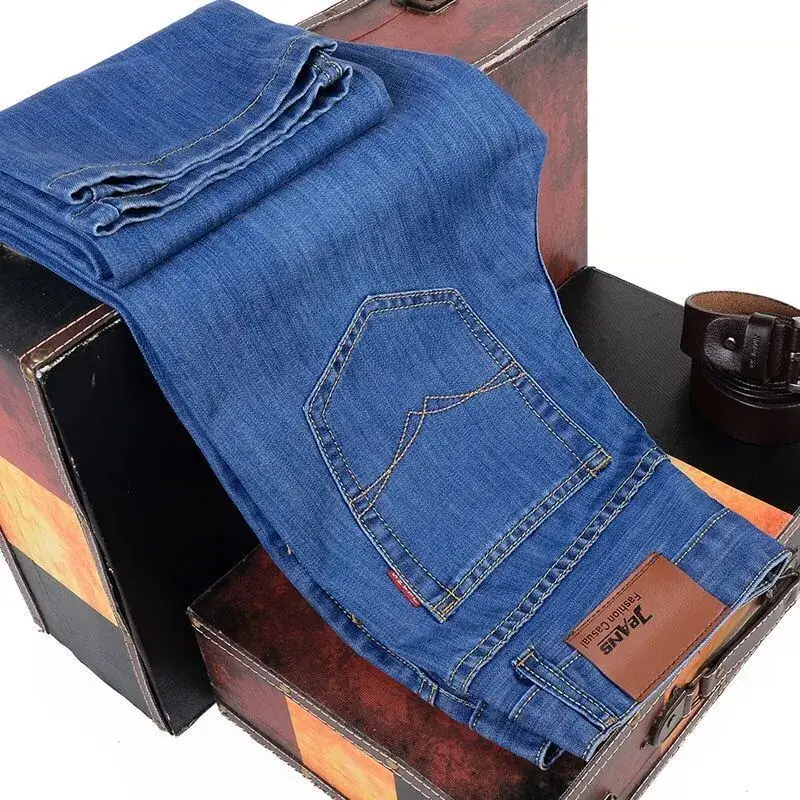 Men's New Stretch Jeans All-Match Straight Work Pants - Image 5