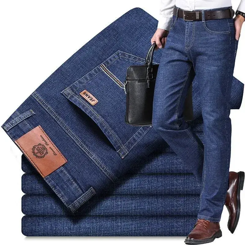 Men's New Stretch Jeans All-Match Straight Work Pants - Image 9