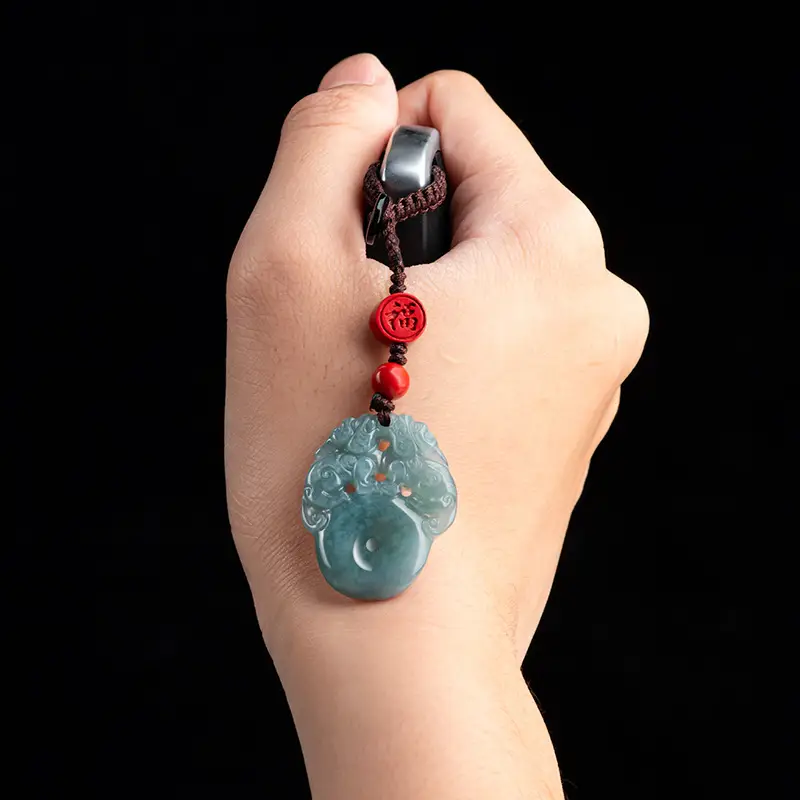 Jade Peace Pendant with Red Bracelet - Image 6