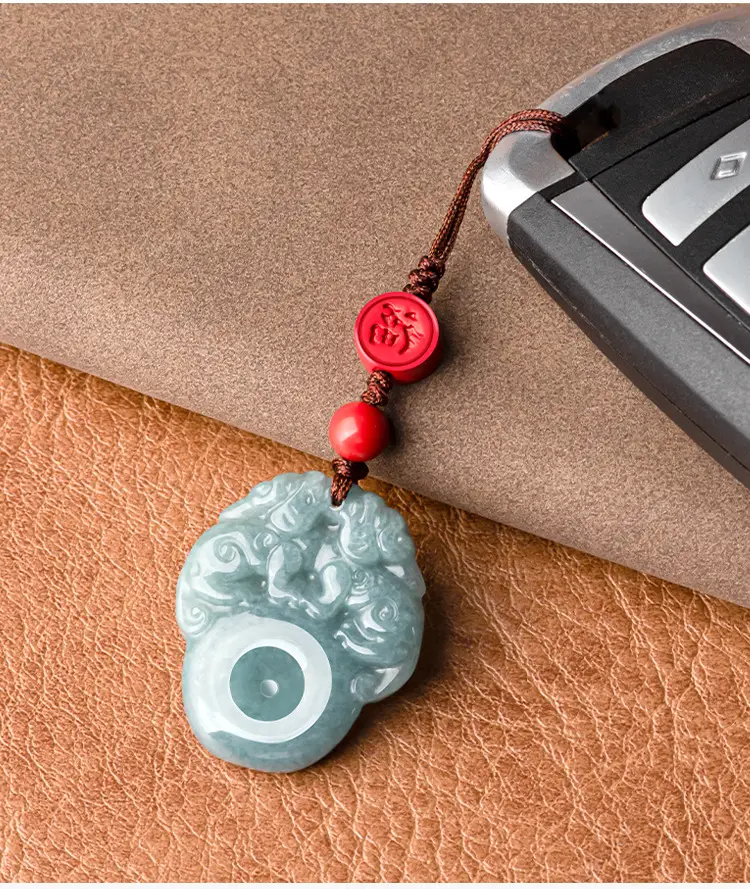 Jade Peace Pendant with Red Bracelet — feature 11