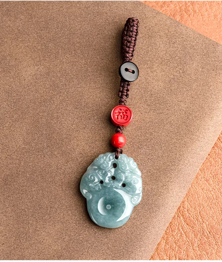 Jade Peace Pendant with Red Bracelet — feature 13