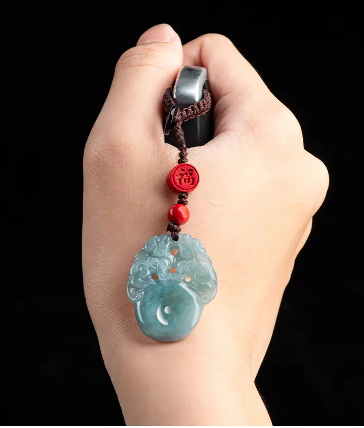 Jade Peace Pendant with Red Bracelet — feature 4