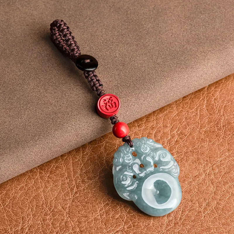 Jade Peace Pendant with Red Bracelet - Image 2