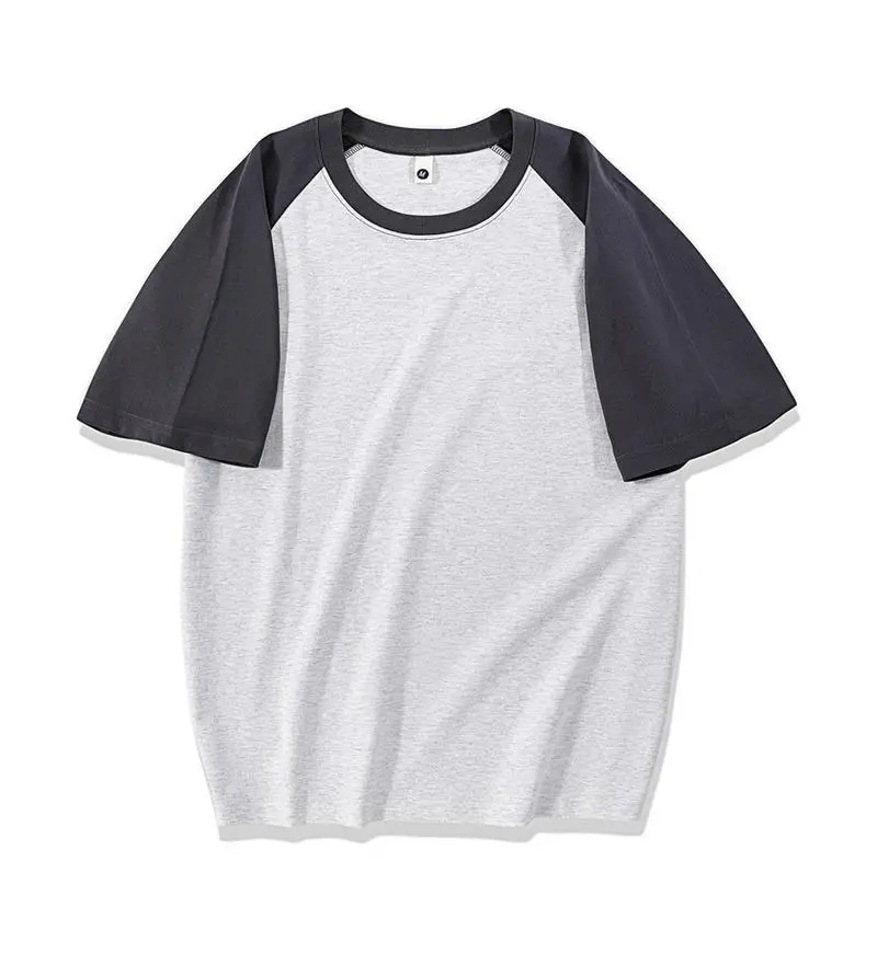 Women's Grey Black Contrast T-Shirt 230g Cotton - Image 3