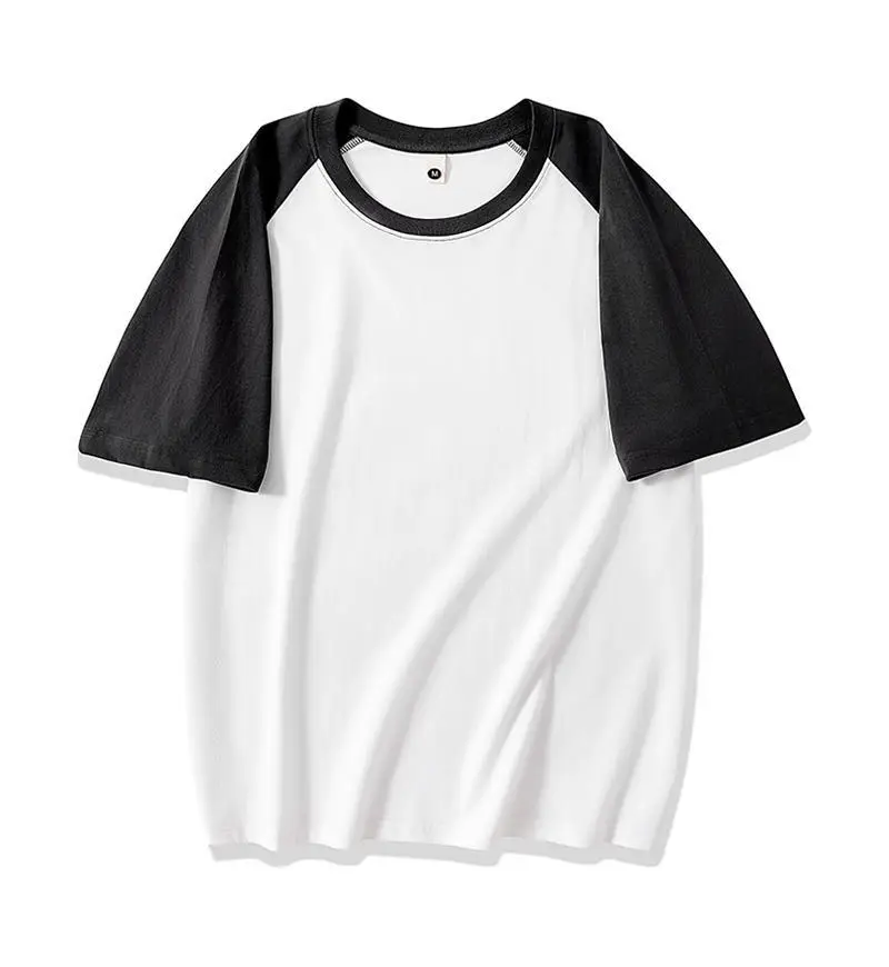 Women's Grey Black Contrast T-Shirt 230g Cotton - Image 4